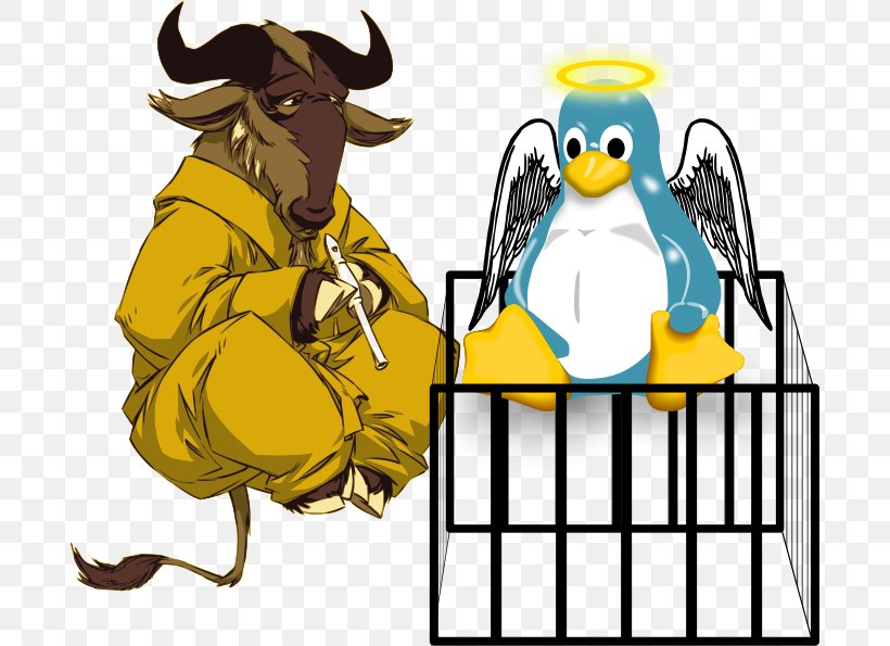 Linux-libre GNU Hurd Linux Kernel Linux Distribution, PNG, 690x595px, Linuxlibre, Artwork, Beak, Bird, Cartoon Download Free
