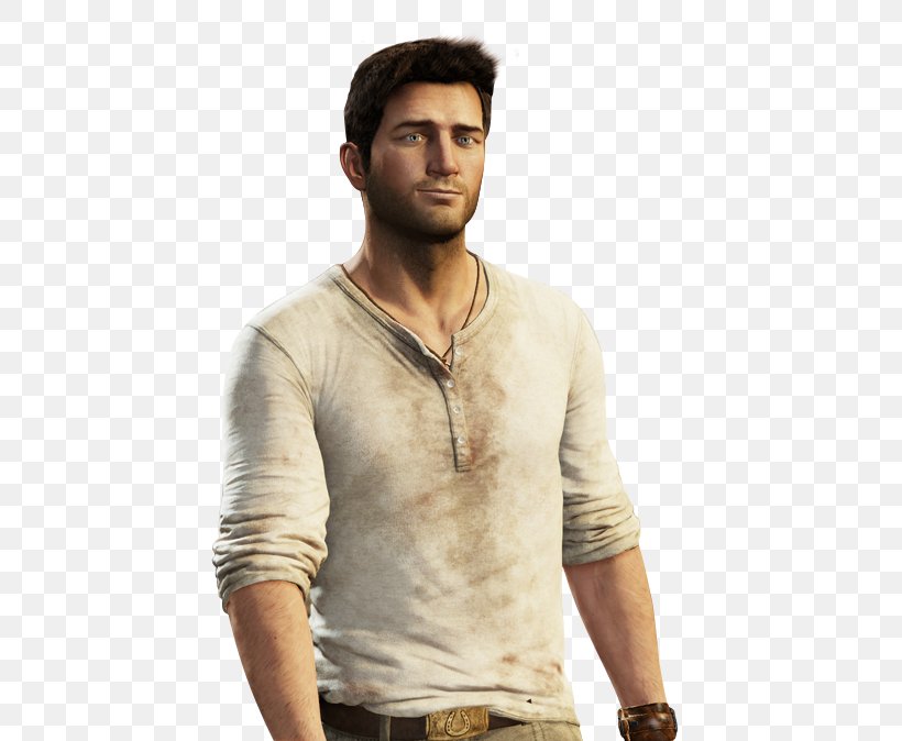 Uncharted 4: A Thief's End Uncharted: The Nathan Drake Collection Video Game, PNG, 518x674px, Nathan Drake, Android, Beige, Facial Hair, Long Sleeved T Shirt Download Free