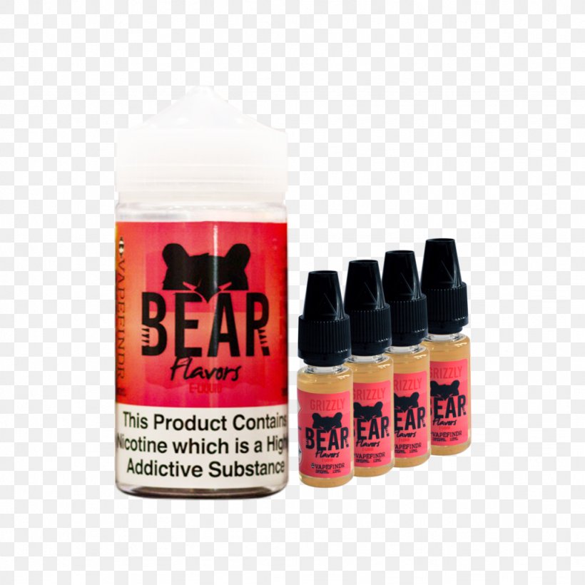Grizzly Bear Electronic Cigarette Aerosol And Liquid Flavor, PNG, 1024x1024px, Bear, Bottle, Caramel, Cinnamon, Electronic Cigarette Download Free
