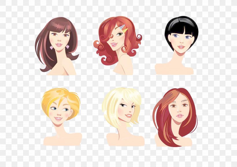 Hairstyle Face Hairdresser Bangs, PNG, 4961x3508px, Watercolor, Cartoon, Flower, Frame, Heart Download Free