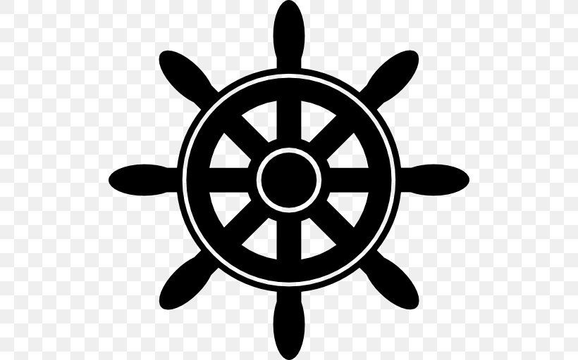 Ship's Wheel Clip Art, PNG, 512x512px, Ship S Wheel, Anchor, Artwork, Black And White, Boat Download Free