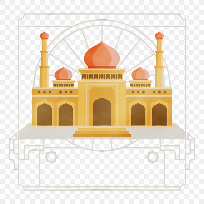 Mosque, PNG, 3000x3000px, Watercolor, Arch, Architecture, Classical Architecture, Landmark Download Free