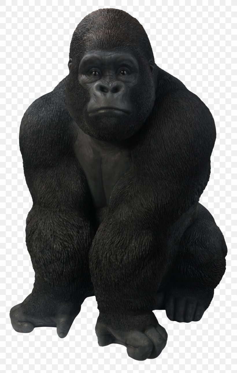 Gorilla Ape Goat Primate, PNG, 1080x1700px, Western Gorilla, Ape, Black And White, Digital Image, Fur Download Free