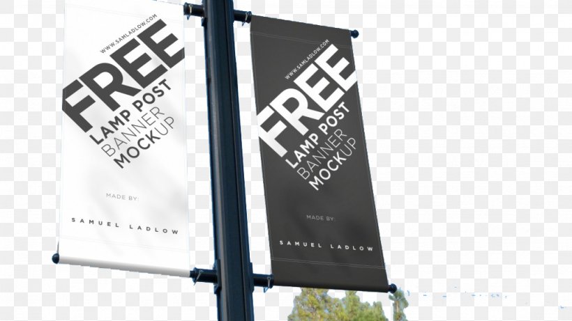 Mockup Banner Advertising Street Light, PNG, 1024x576px, Mockup, Advertising, Banner, Behance, Billboard Download Free