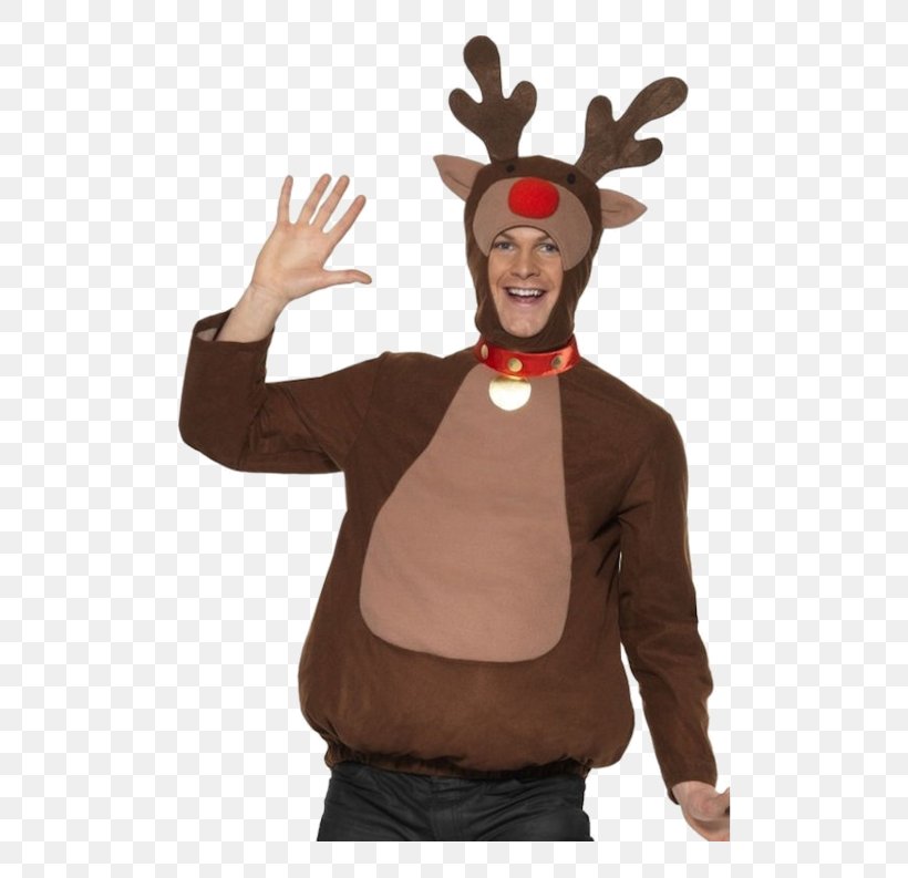 Reindeer Costume Party Santa Claus T-shirt, PNG, 500x793px, Reindeer, Adult, Antler, Christmas, Clothing Accessories Download Free