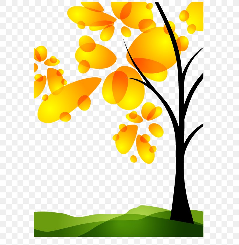 Tree Autumn Euclidean Vector, PNG, 596x842px, Tree, Art, Autumn, Branch, Creativity Download Free