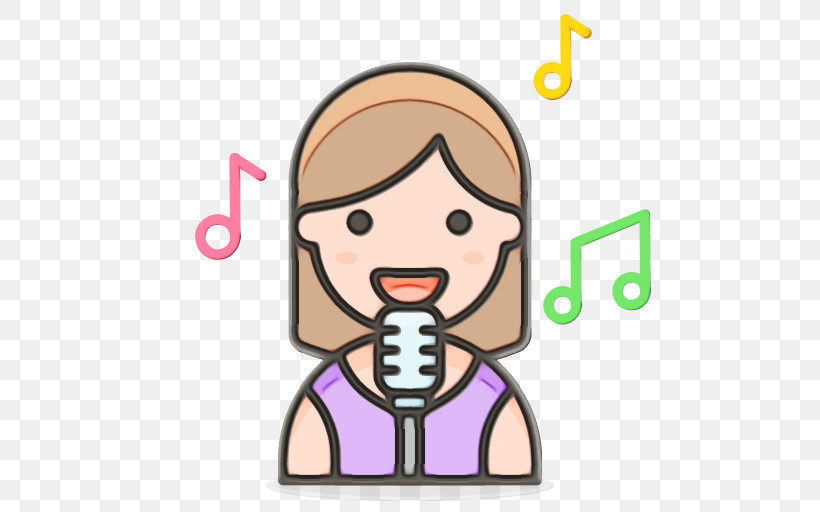 Icon Emoji Karaoke Cartoon, PNG, 512x512px, Watercolor, Cartoon, Emoji, Karaoke, Paint Download Free