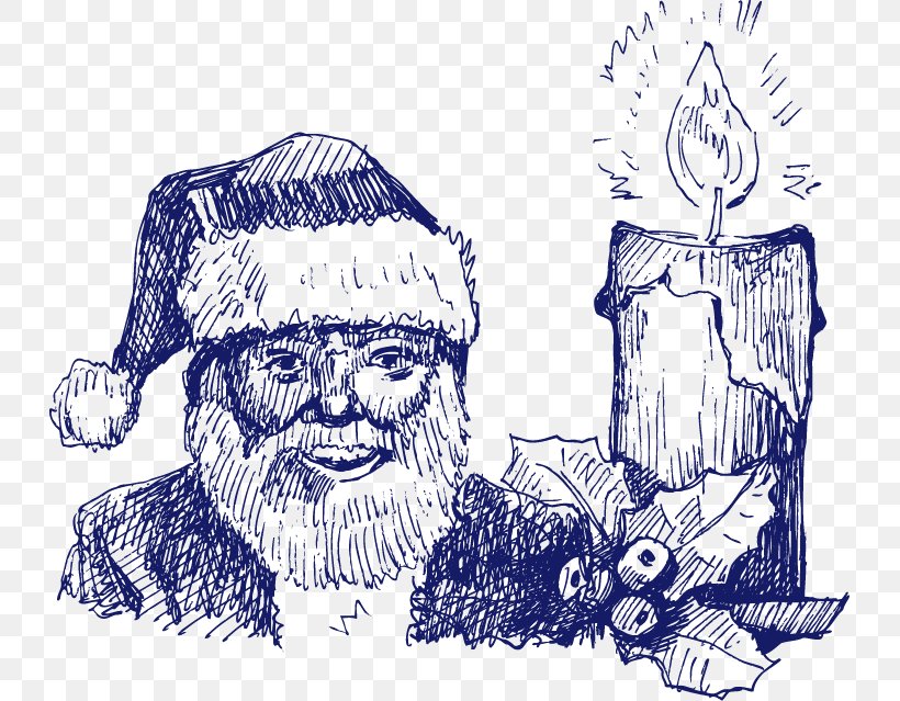 Santa Claus Paper Christmas Illustration, PNG, 729x639px, Santa Claus, Art, Artwork, Candle, Cartoon Download Free