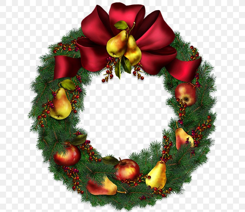 Wreath Garland Christmas Tree Clip Art, PNG, 645x708px, Wreath, Christmas, Christmas Decoration, Christmas Ornament, Christmas Tree Download Free