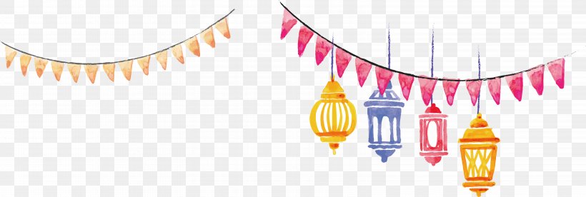 Hand Painted Watercolor Lantern Banner, PNG, 6442x2172px, Islam, Banner, Brand, Computer Graphics, Islamic New Year Download Free