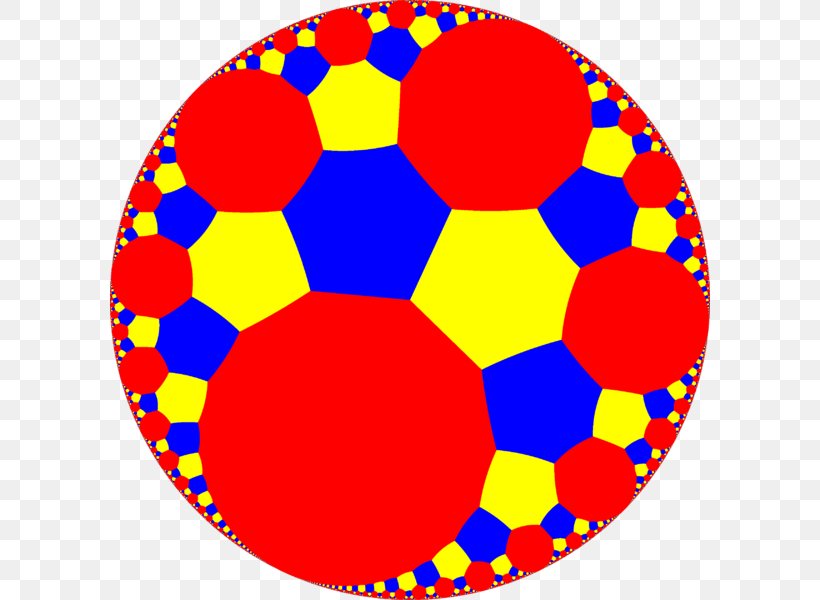 Tessellation Hexagonal Tiling Hyperbolic Geometry Honeycomb, PNG, 600x600px, Tessellation, Area, Ball, Decagon, Geometry Download Free
