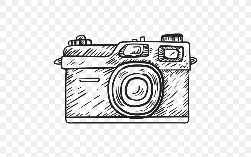 Camera Drawing Photography, PNG, 512x512px, Camera, Black And White, Brand, Camera Lens, Drawing Download Free