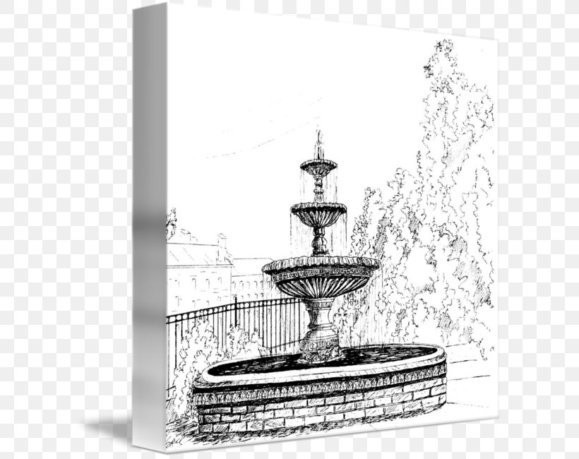Drawing Art Fountain Canvas Print Sketch, PNG, 606x650px, Drawing, Art, Artist, Black And White, Canvas Download Free