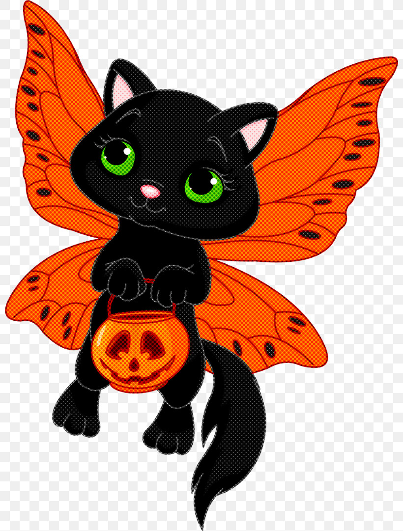 Orange, PNG, 800x1081px, Orange, Black Cat, Butterfly, Cartoon, Cat Download Free
