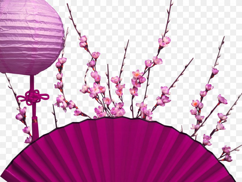 Purple Chinese Fancy Flower Dinette Decorative Pattern, PNG, 1600x1200px, Fan, Balloon, Blossom, Branch, Drawing Download Free