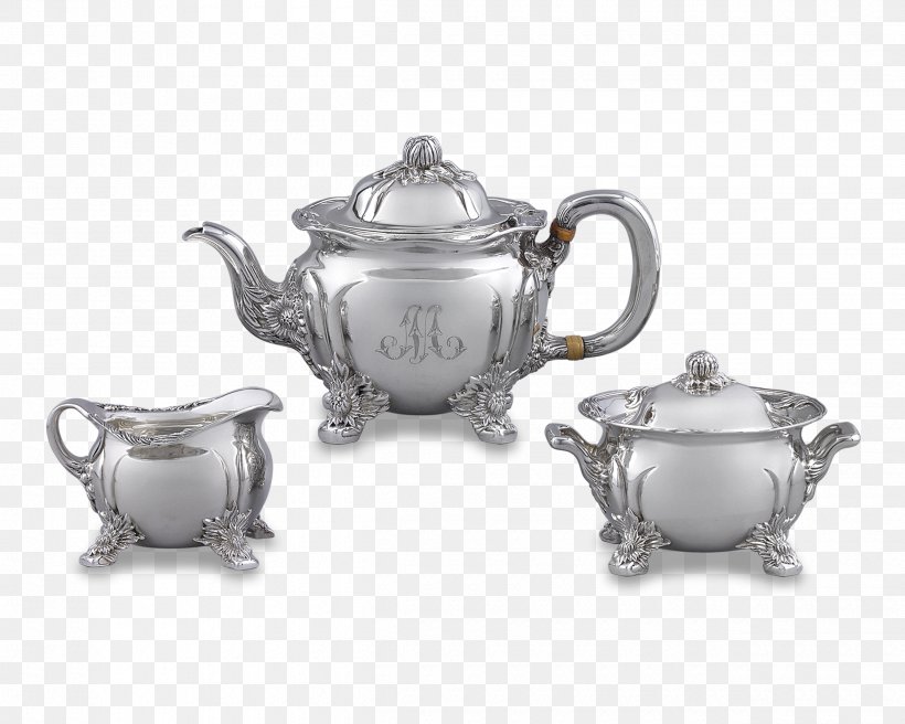 Sterling Silver Tea Set Chrysanthemum Tea, PNG, 2500x2000px, Silver, Antique, Chrysanthemum Tea, Cup, Dinnerware Set Download Free