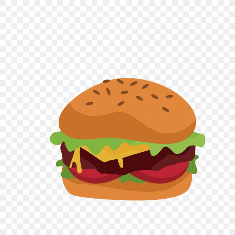Hamburger Food Euclidean Vector, PNG, 1000x1000px, Hamburger, Bread, Brown Bread, Cheeseburger, Diagram Download Free