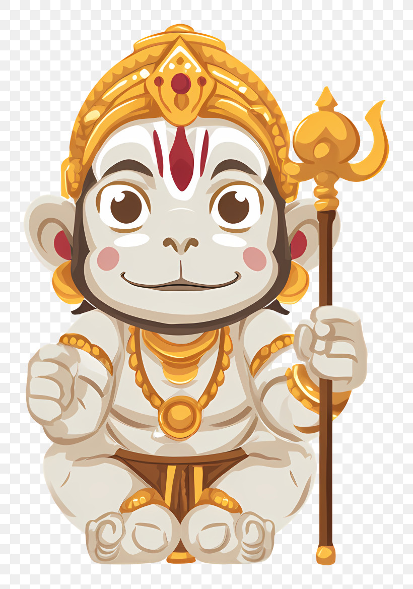 Hindu Deity Hanuman - Cute Hanuman Cartoon Illustration PNG