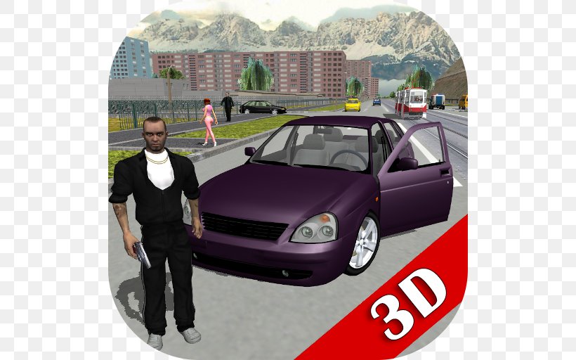 Criminal Russia 3D.Gangsta Way Grand Theft Auto: San Andreas Android Application Package TapTap!, PNG, 512x512px, 3d Computer Graphics, Grand Theft Auto San Andreas, Android, Automotive Design, Automotive Exterior Download Free