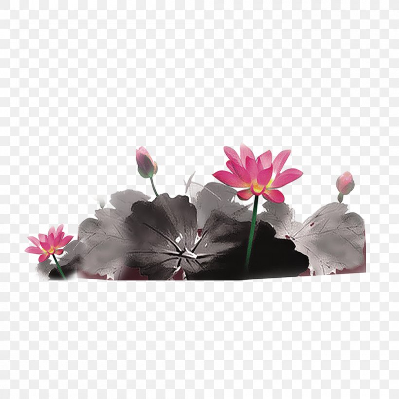 Ink Wash Painting Chinese Painting, PNG, 1000x1000px, Ink Wash Painting, Chinese Painting, Flora, Floral Design, Flower Download Free