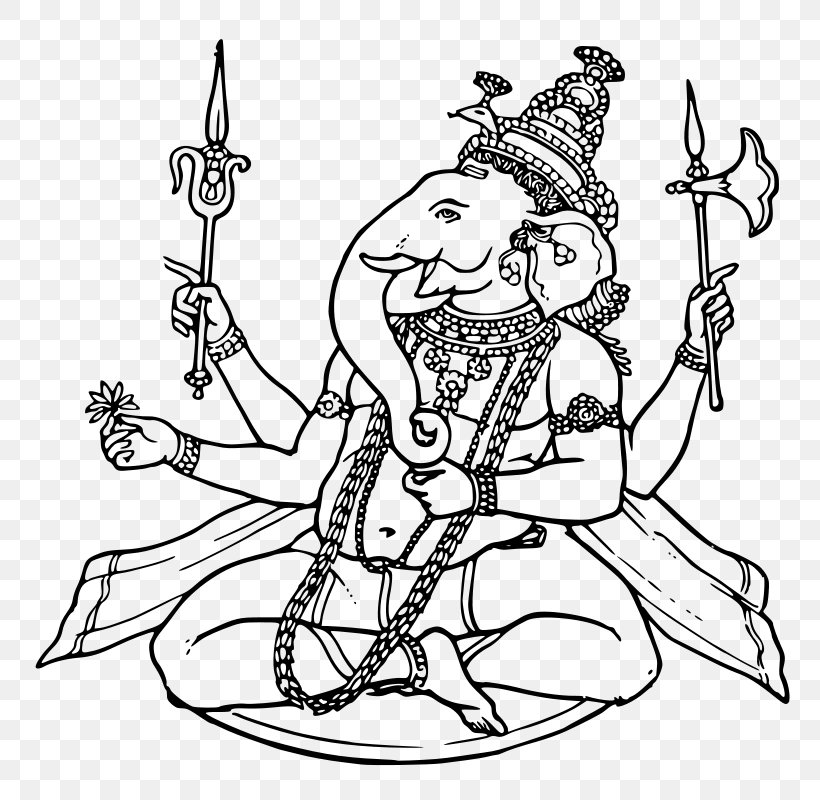 Ganesha Shiva Hinduism Diwali Indra, PNG, 800x800px, Ganesha, Aarti, Art, Black And White, Deity Download Free