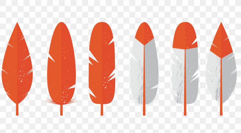 Feather Euclidean Vector Download, PNG, 1404x774px, Feather, Flat Design, Orange, Pen Download Free