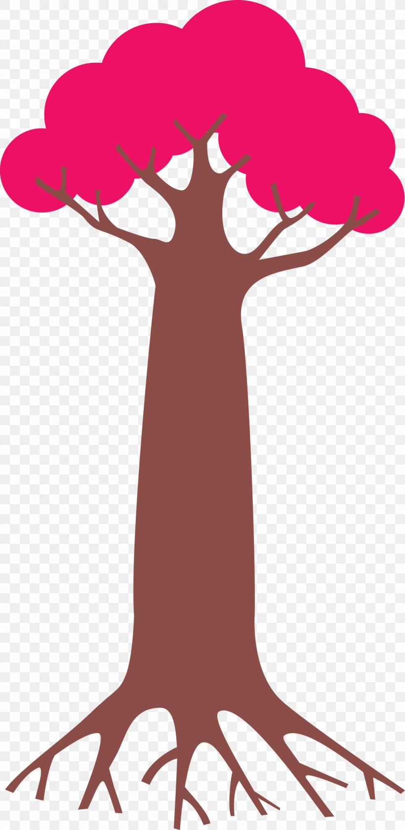 Joint Character Pink M Silhouette Beak, PNG, 1465x3000px, Cartoon Tree, Abstract Tree, Beak, Biology, Character Download Free