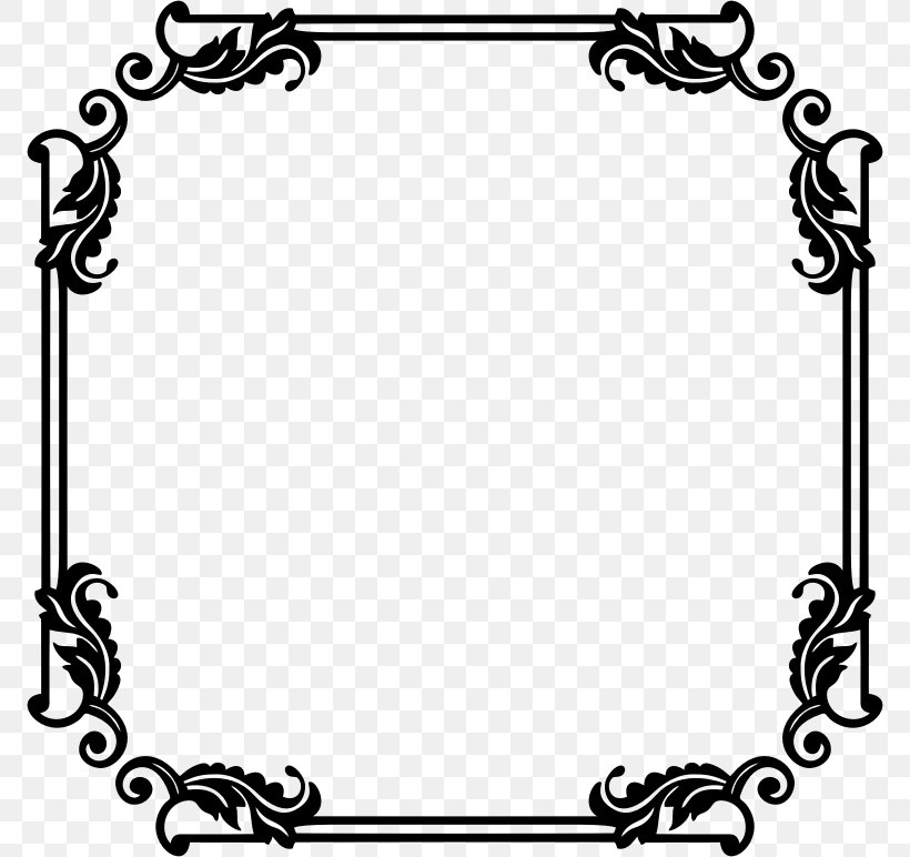 Picture Frames Decorative Arts Clip Art, PNG, 772x772px, Picture Frames, Area, Black, Black And White, Body Jewelry Download Free