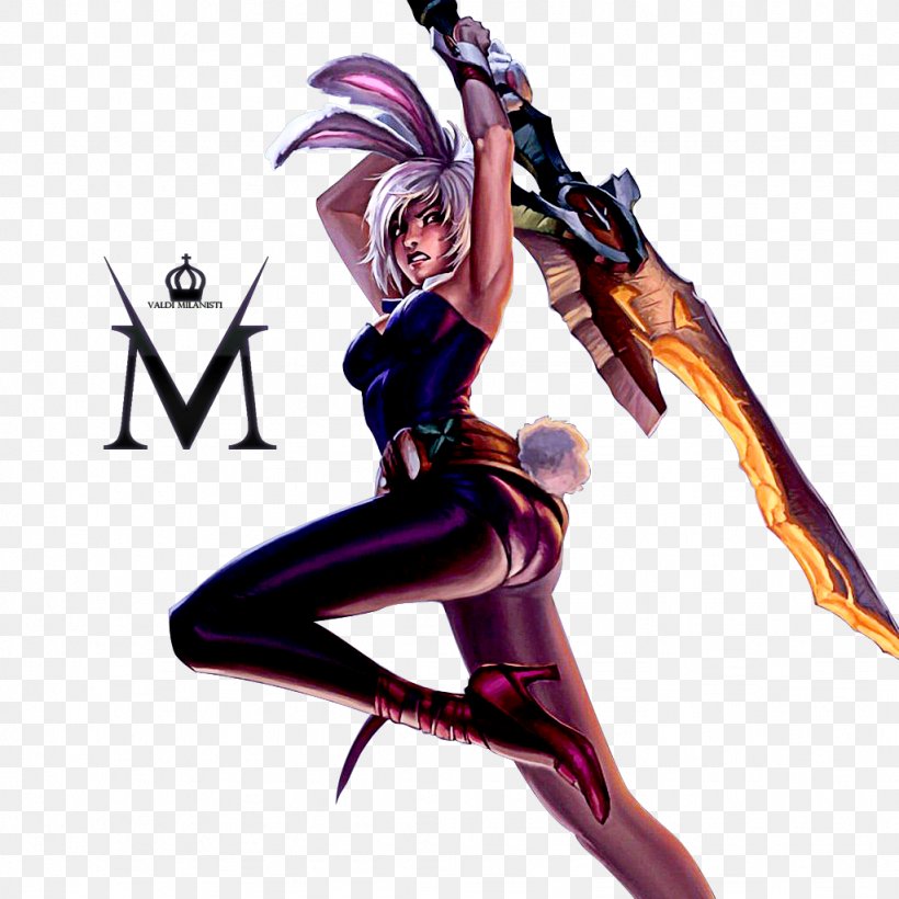 League Of Legends Riven Gamer Single-player Video Game, PNG, 1024x1024px, Watercolor, Cartoon, Flower, Frame, Heart Download Free