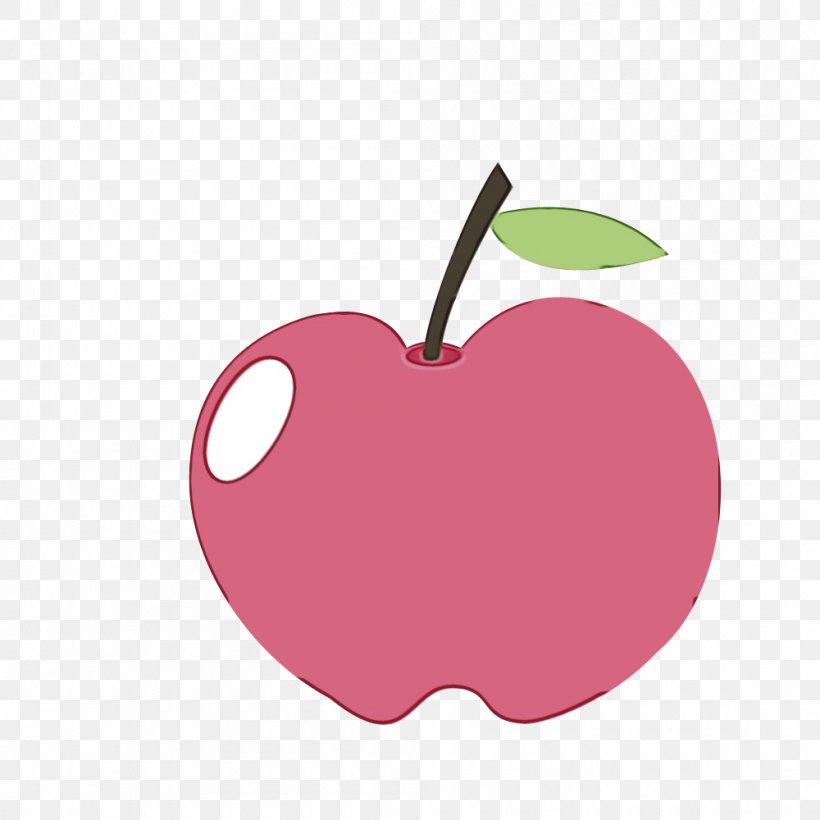 Pink Fruit Plant Apple Clip Art, PNG, 1000x1000px, Watercolor, Apple, Food, Fruit, Leaf Download Free