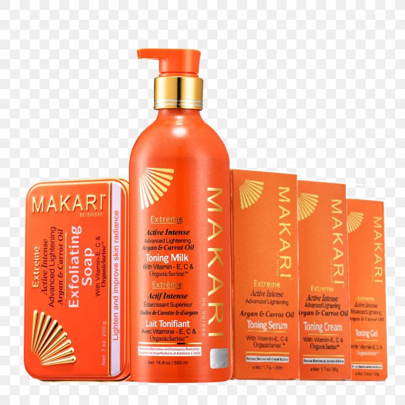 Makari Extreme Carrot And Argan Lotion Skin Whitening Argan Oil Makari Exclusive Toning Milk, PNG, 2295x2295px, Lotion, Argan Oil, Carrot Seed Oil, Cream, Exfoliation Download Free