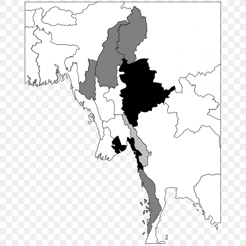 Burma World Map Vector Map, PNG, 1200x1200px, Burma, Area, Art, Black, Black And White Download Free