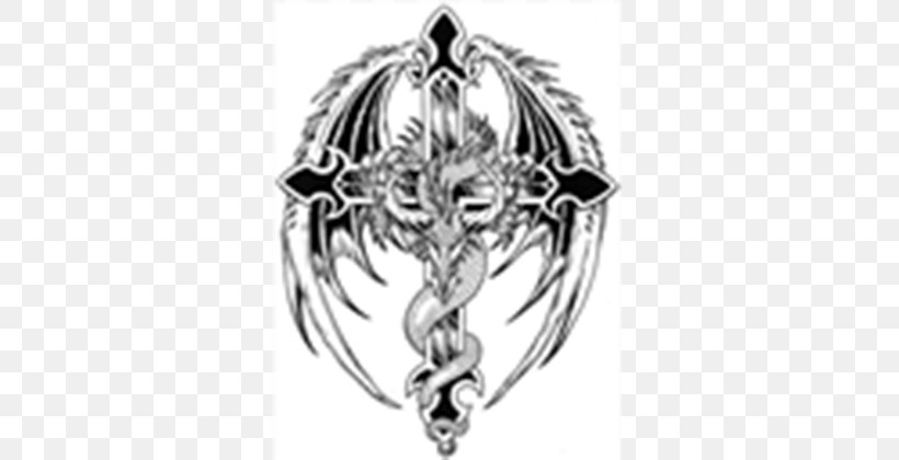 Christian Cross Tattoo Celtic Cross Dragon, PNG, 420x420px, Christian Cross, Black And White, Body Jewelry, Celtic Cross, Celtic Knot Download Free