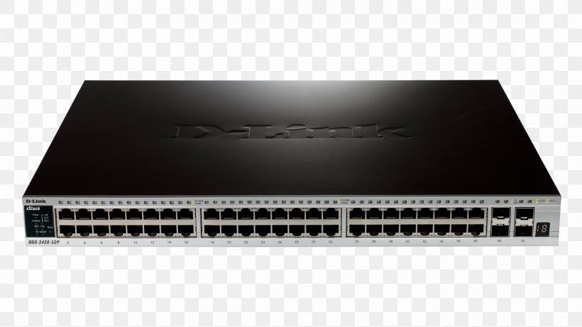 Small Form-factor Pluggable Transceiver Stackable Switch Network Switch Gigabit Ethernet 1000BASE-T, PNG, 1664x936px, 10 Gigabit Ethernet, Stackable Switch, Dlink, Electronic Device, Electronics Download Free