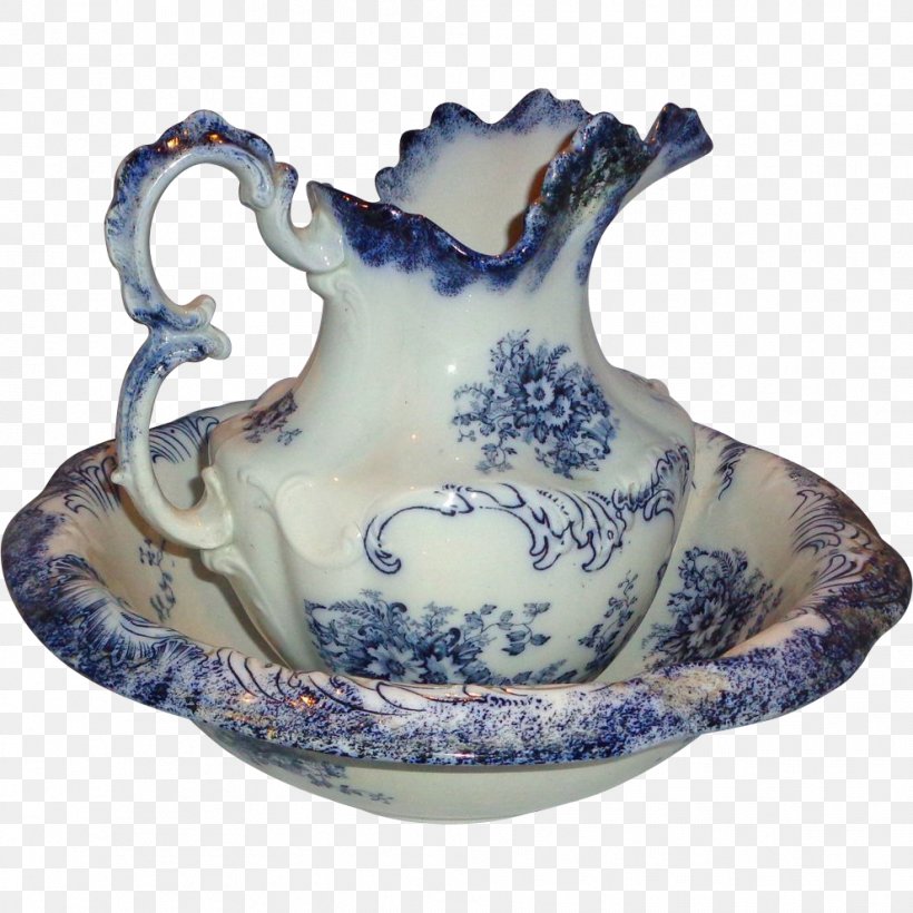 Flow Blue Sink Washstand Pitcher Tableware, PNG, 991x991px, Flow Blue, Antique, Artifact, Blue And White Porcelain, Bowl Download Free