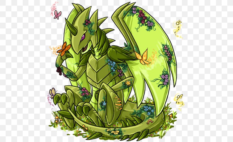 Illustration Cartoon Fauna Plants Animal, PNG, 500x500px, Cartoon, Animal, Art, Dragon, Fauna Download Free