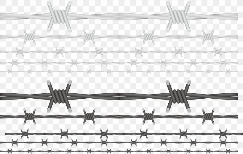 Barbed Wire Euclidean Vector, PNG, 4662x2961px, Barbed Wire, Black And White, Electrical Cable, Electricity, Fence Download Free