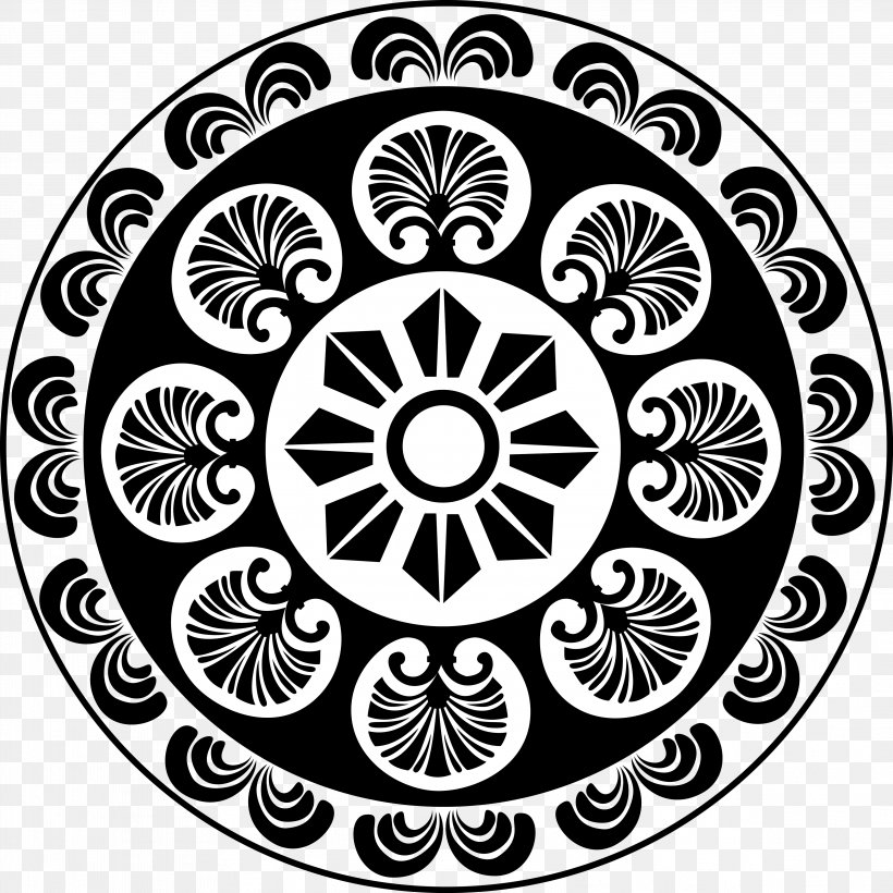 Black And White Motif Pattern, PNG, 4171x4171px, Black And White, Area, Art, Black, Drawing Download Free