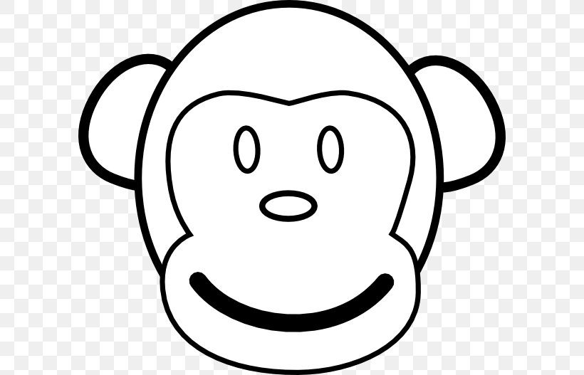 Coloring Book Monkey Face Chimpanzee Clip Art, PNG, 600x527px, Watercolor, Cartoon, Flower, Frame, Heart Download Free