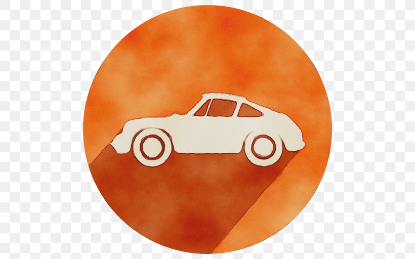 Orange, PNG, 512x512px, Watercolor, Car, Classic Car, Dishware, Family Car Download Free