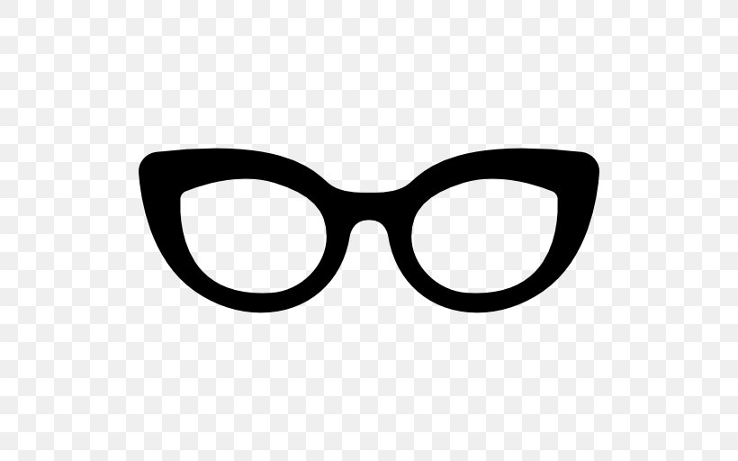 Cat Eye Glasses Clip Art, PNG, 512x512px, Glasses, Black, Black And White, Cat Eye Glasses, Eye Download Free