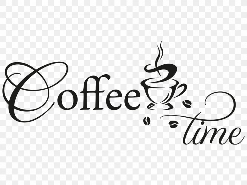 Coffee Wall Decal Sticker Cafe, PNG, 1000x750px, Coffee, Area, Artwork, Black, Black And White Download Free