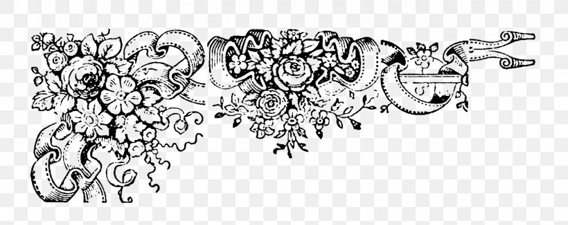 Black And White Wedding Invitation Floral Design, PNG, 1600x638px, Black And White, Art, Auto Part, Body Jewelry, Drawing Download Free
