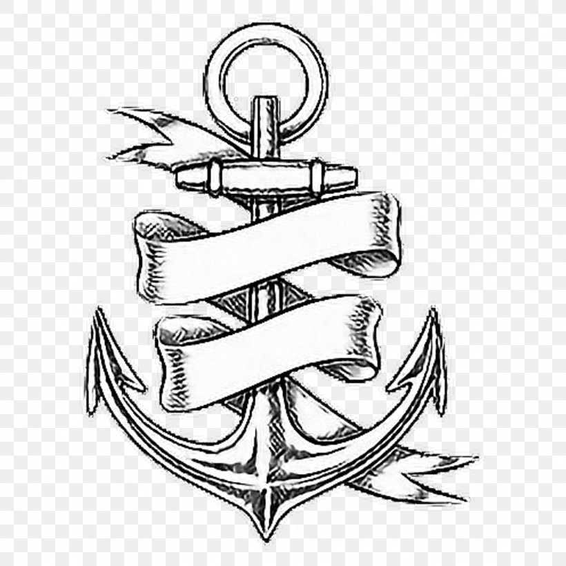 Sailor Tattoos Anchor Ribbon Vector Graphics, PNG, 1024x1024px, Tattoo,  Anchor, Anchored Cross, Awareness Ribbon, Coloring Book