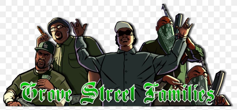 Grand Theft Auto: San Andreas Grand Theft Auto V Grand Theft Auto IV San Andreas Multiplayer Grove Street Families, PNG, 800x383px, Grand Theft Auto San Andreas, Ballas, Derde Persoon, Family, Fictional Character Download Free