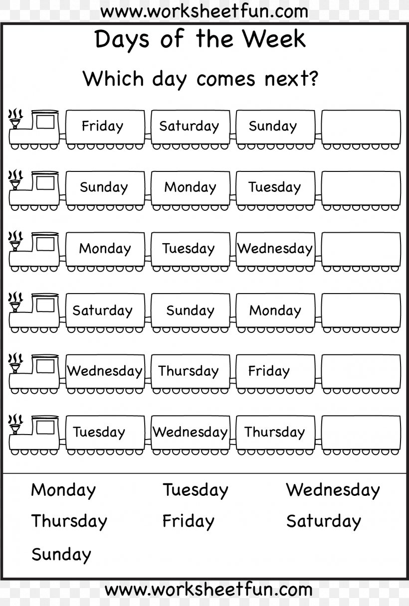 Names Of The Days Of The Week Worksheet Calendar Month, PNG, 1324x1964px, Names Of The Days Of The Week, Area, Black And White, Calendar, Child Download Free