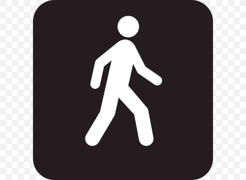 Walking Pedestrian Crossing Clip Art, PNG, 600x600px, Walking, Area, Bicycle, Black And White, Finger Download Free