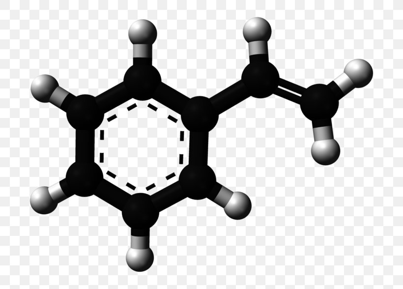 Polystyrene Molecule Substance Theory Ball-and-stick Model, PNG, 768x588px, Styrene, Acrylonitrile Butadiene Styrene, Ballandstick Model, Black And White, Chemical Compound Download Free