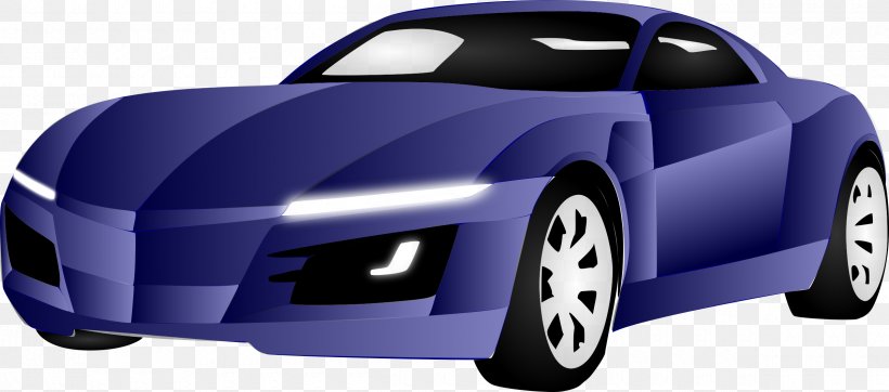 Sports Car Clip Art, PNG, 2400x1062px, Sports Car, Auto Racing, Automotive Design, Automotive Exterior, Blue Download Free