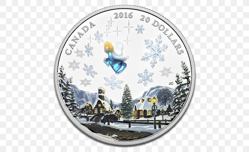 Silver Coin Canada Murano Venetian Glass, PNG, 500x500px, Silver Coin, Canada, Canadian Silver Maple Leaf, Christmas Ornament, Coin Download Free
